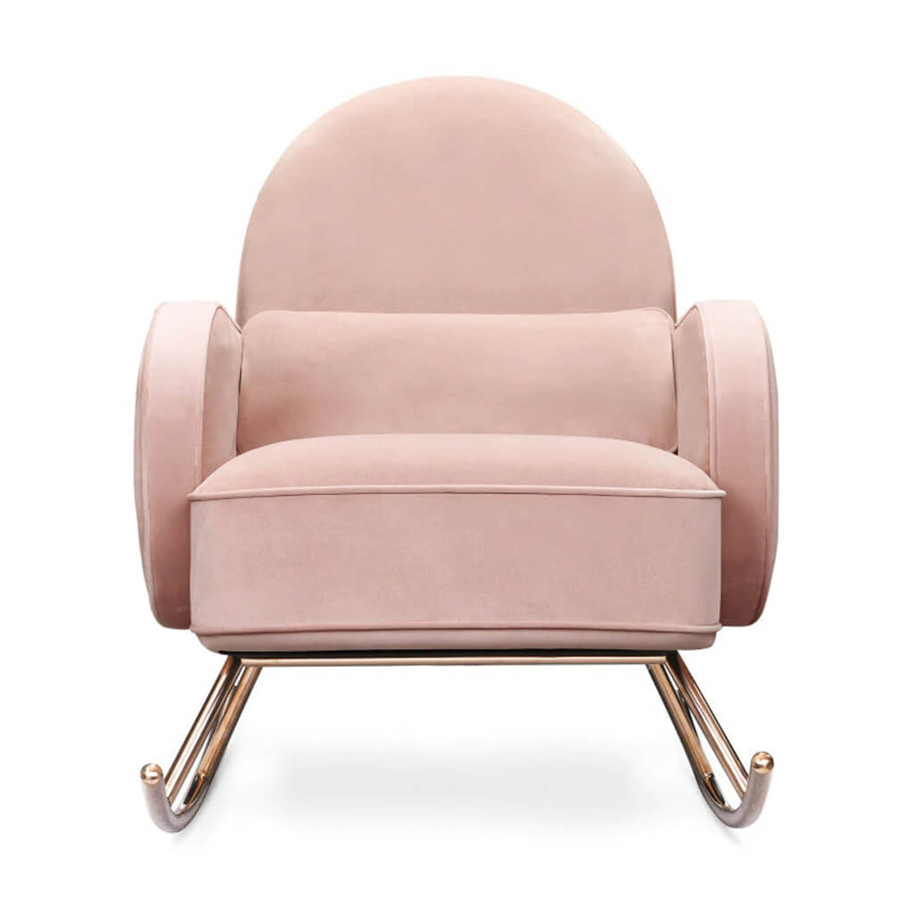 Nursery Works Compass Rocker with Rose Gold Legs Blush Velvet