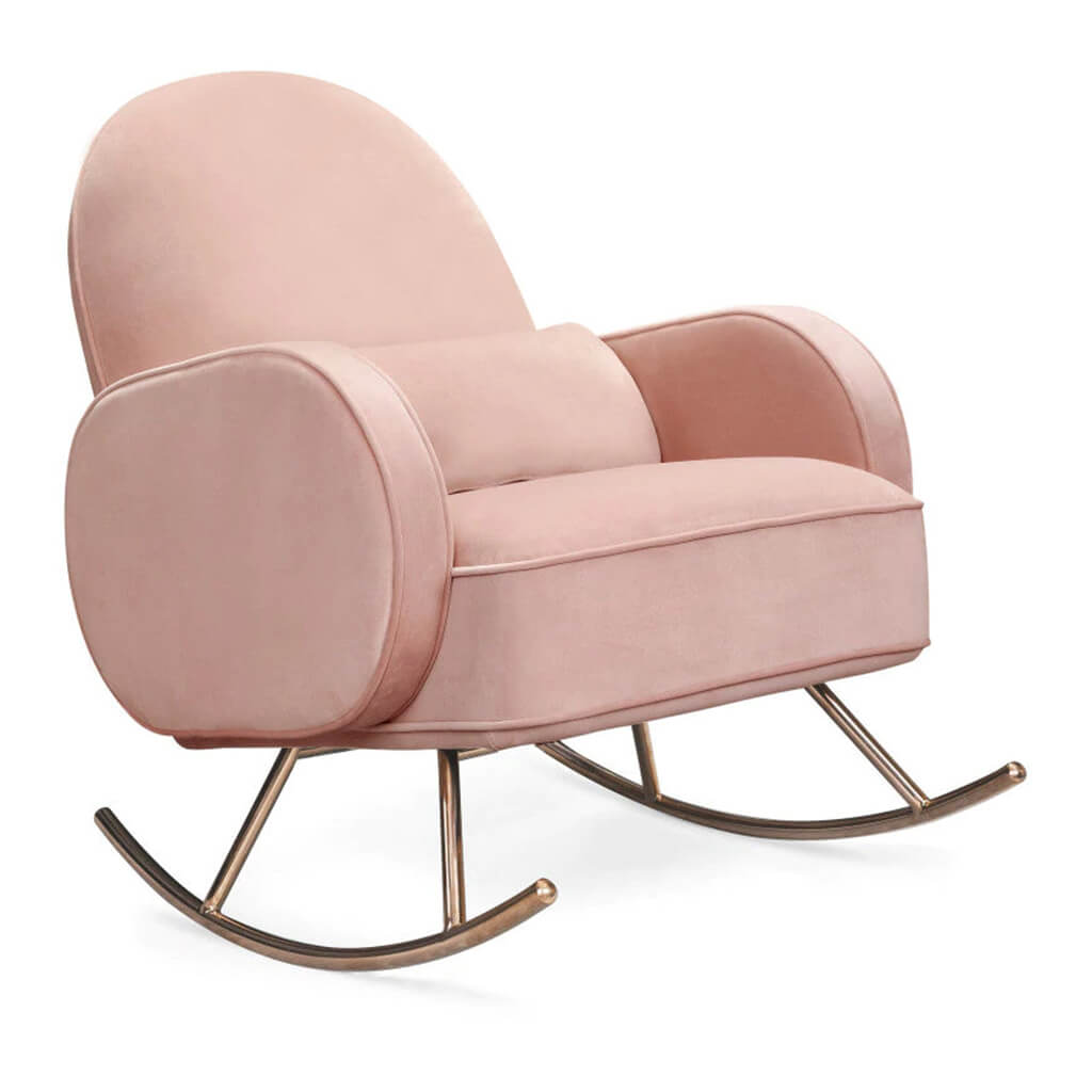 Nursery Works Compass Rocker with Rose Gold Legs Blush Velvet