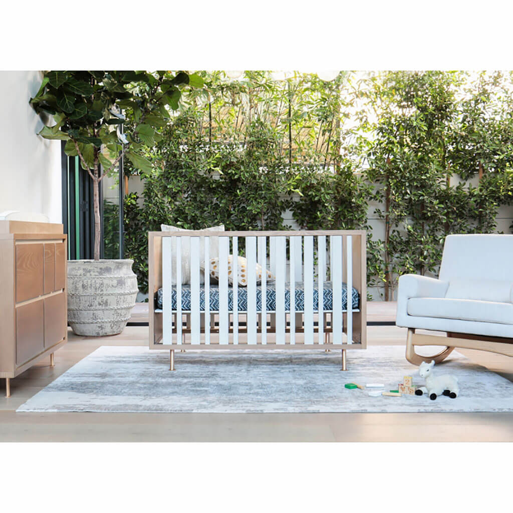 Nursery Works Novella Crib Stained Ash Ivory