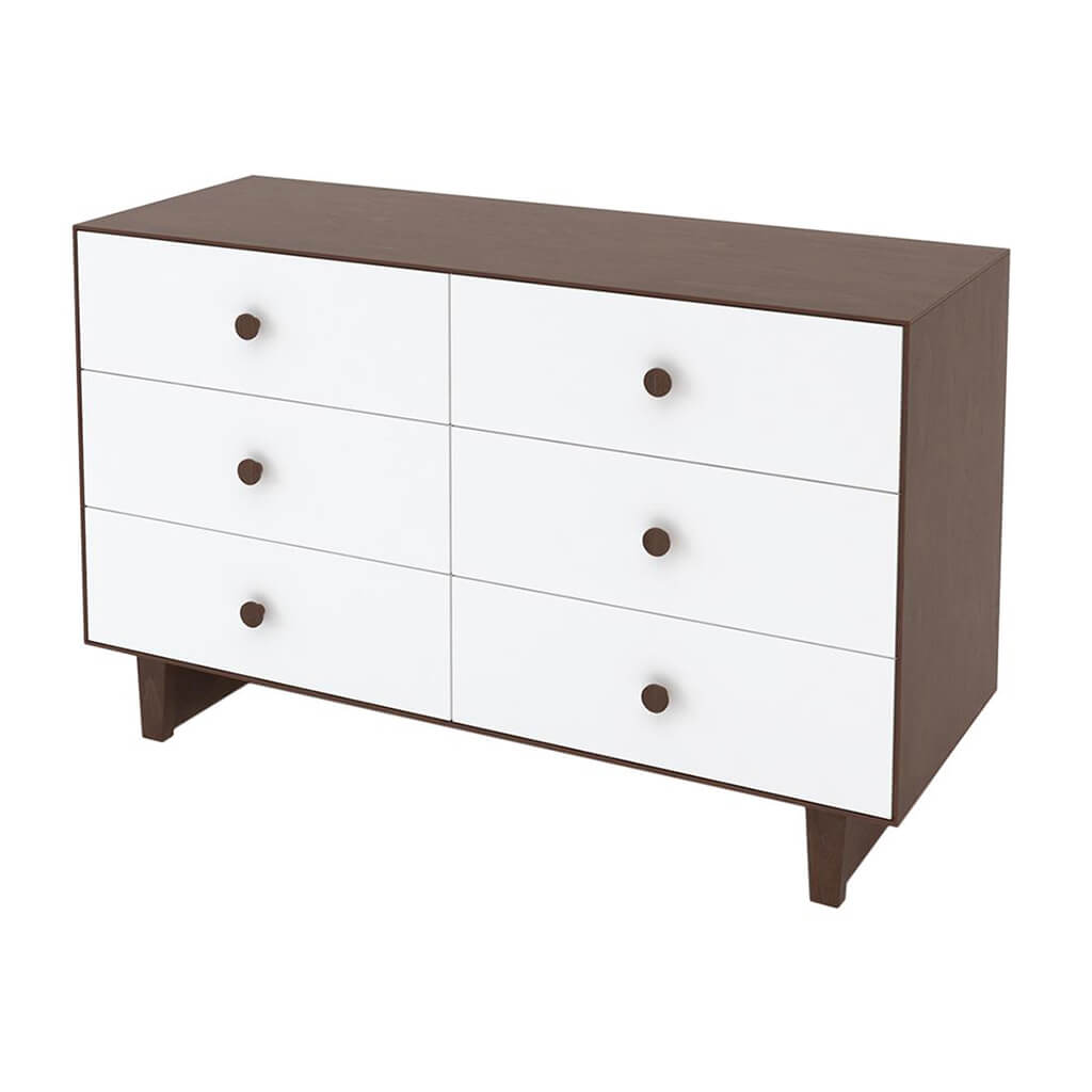 Rhea 6 Drawer Dresser White Walnut