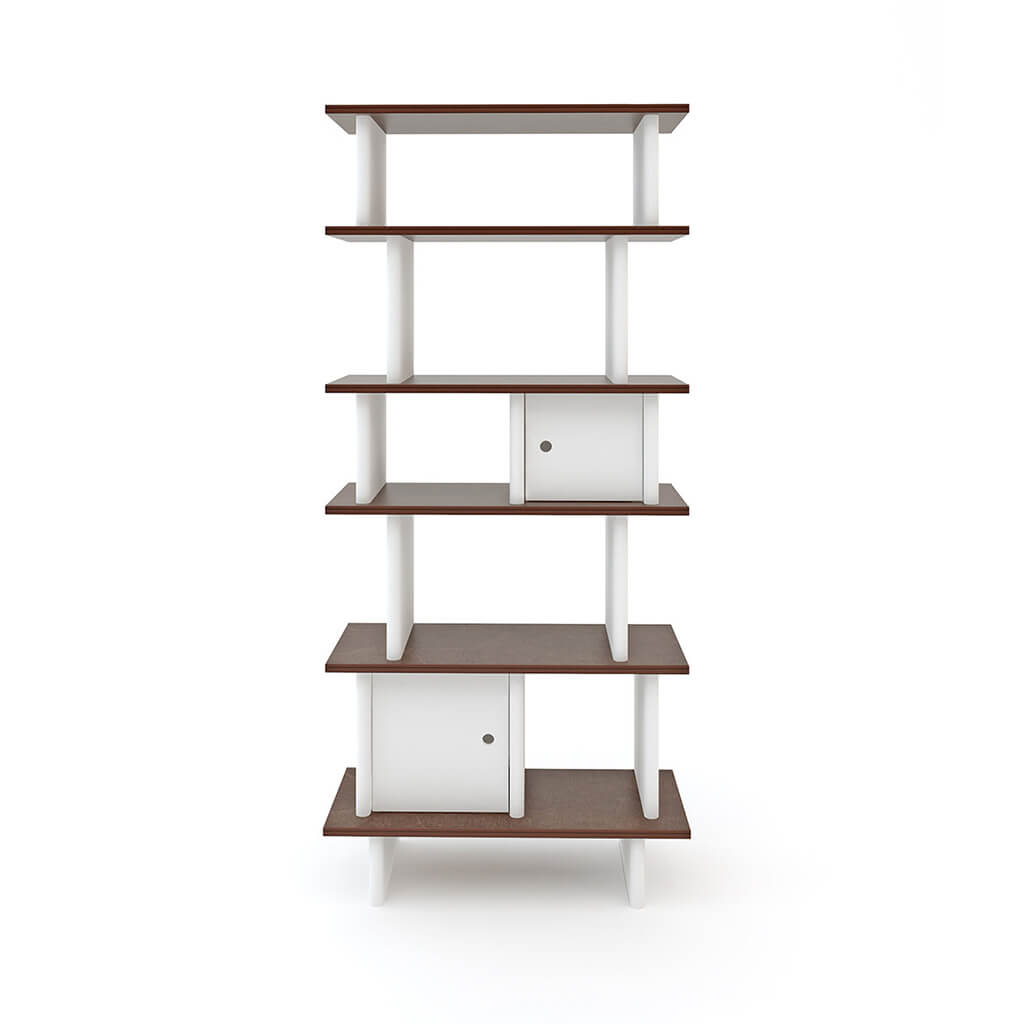 Vertical Mini Library White Walnut