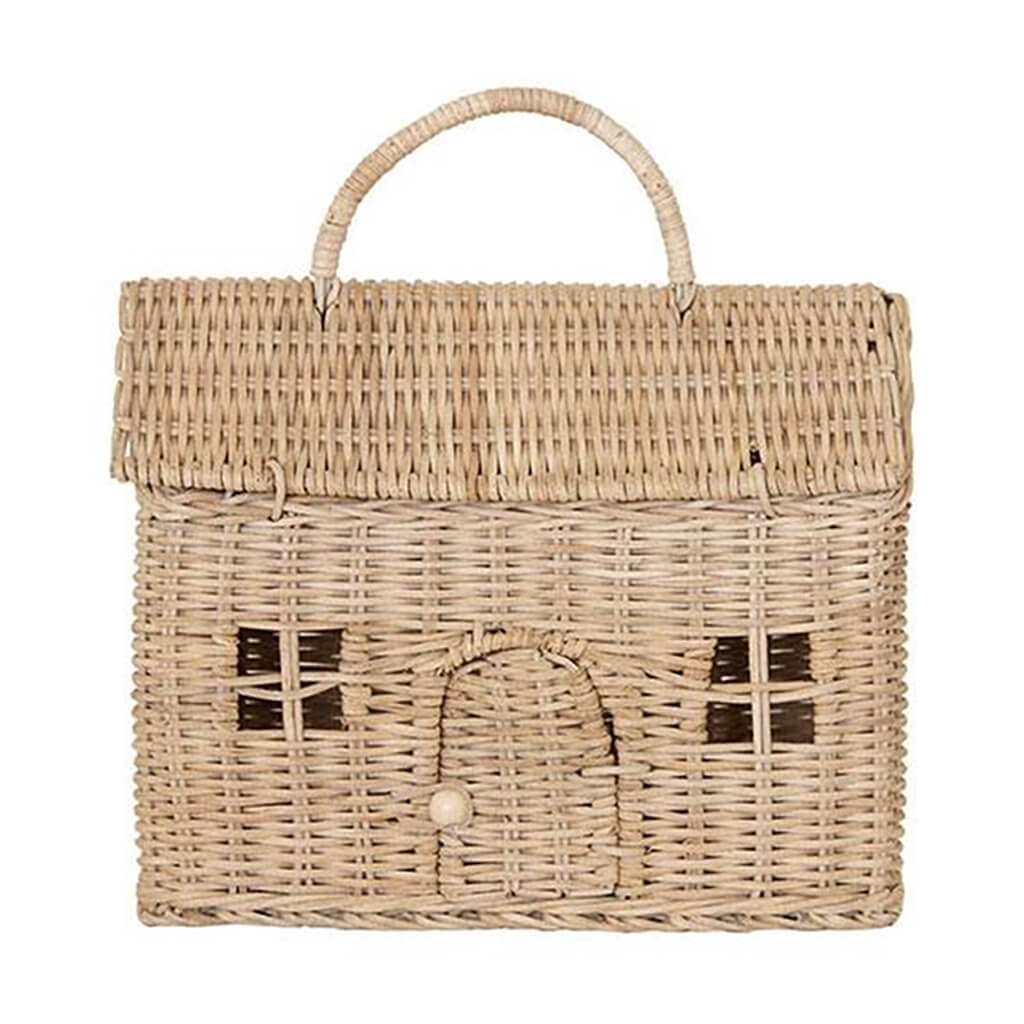 Olli Ella Rattan Casa Clutch Bag Straw