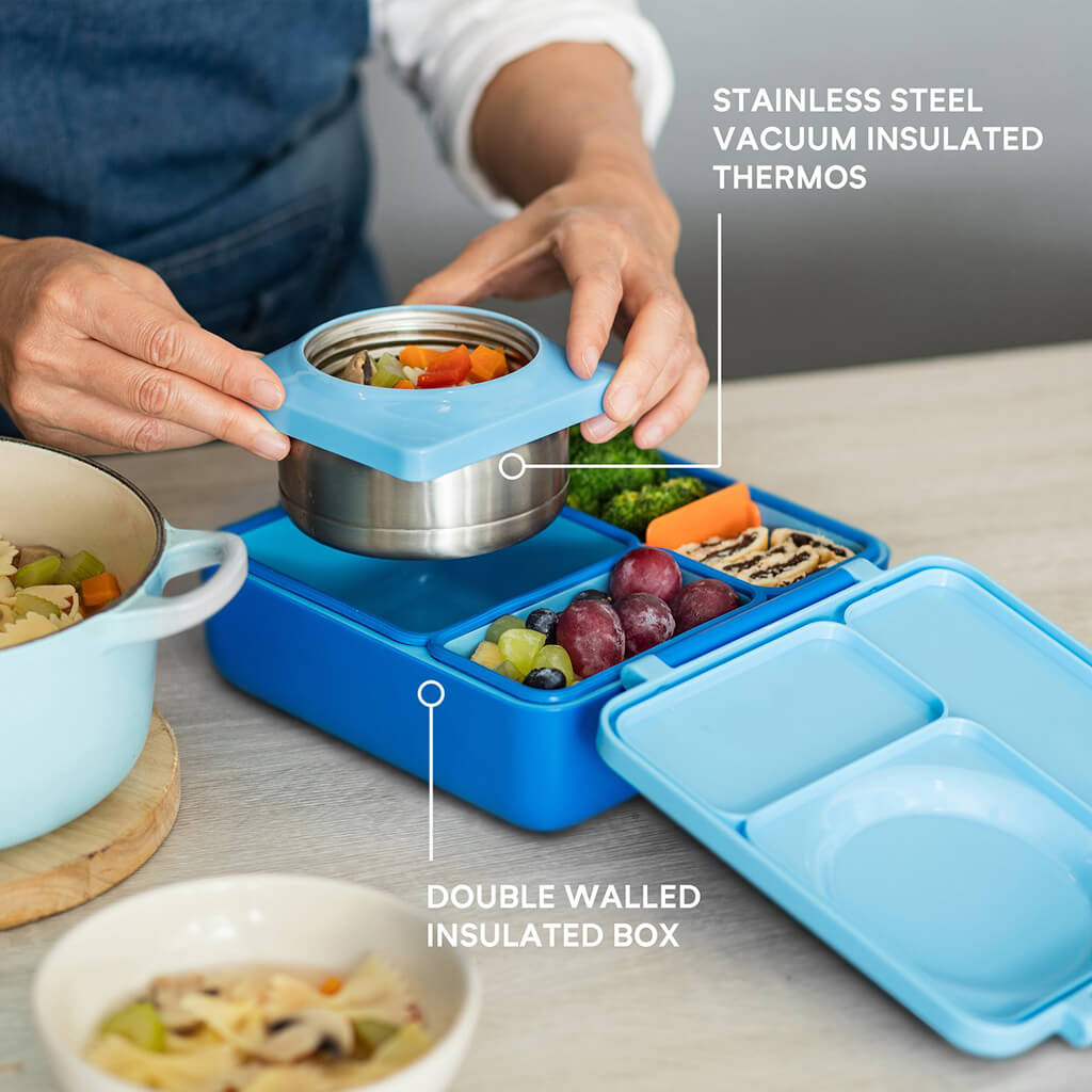 OmieBox Insulated Hot & Cold Bento Box Blue Sky