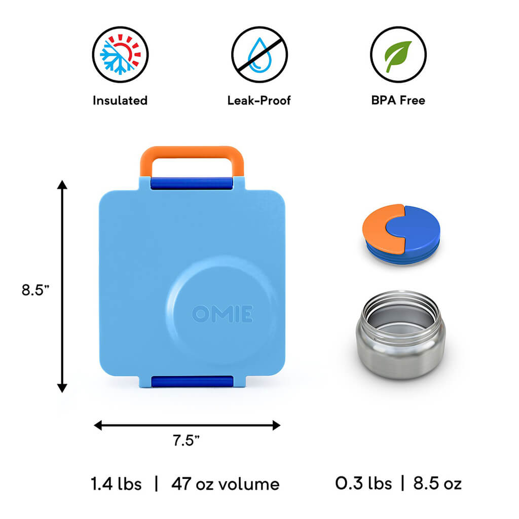 OmieBox Insulated Hot & Cold Bento Box Blue Sky