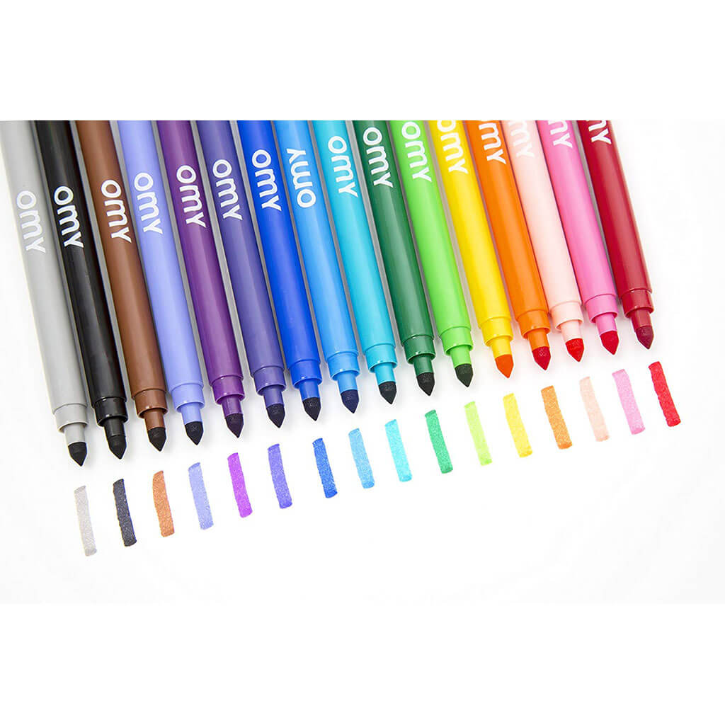 Omy Design 16 Pack Ultra Washable Felt Markers