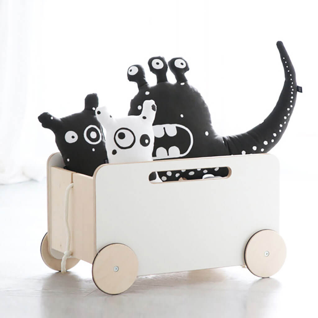 Toy Chest On Wheels White