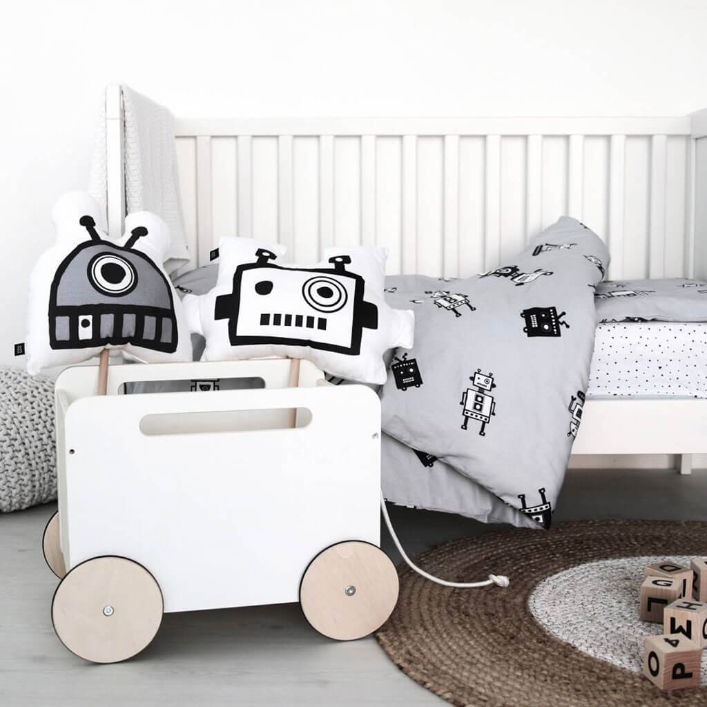 Toy Chest On Wheels White