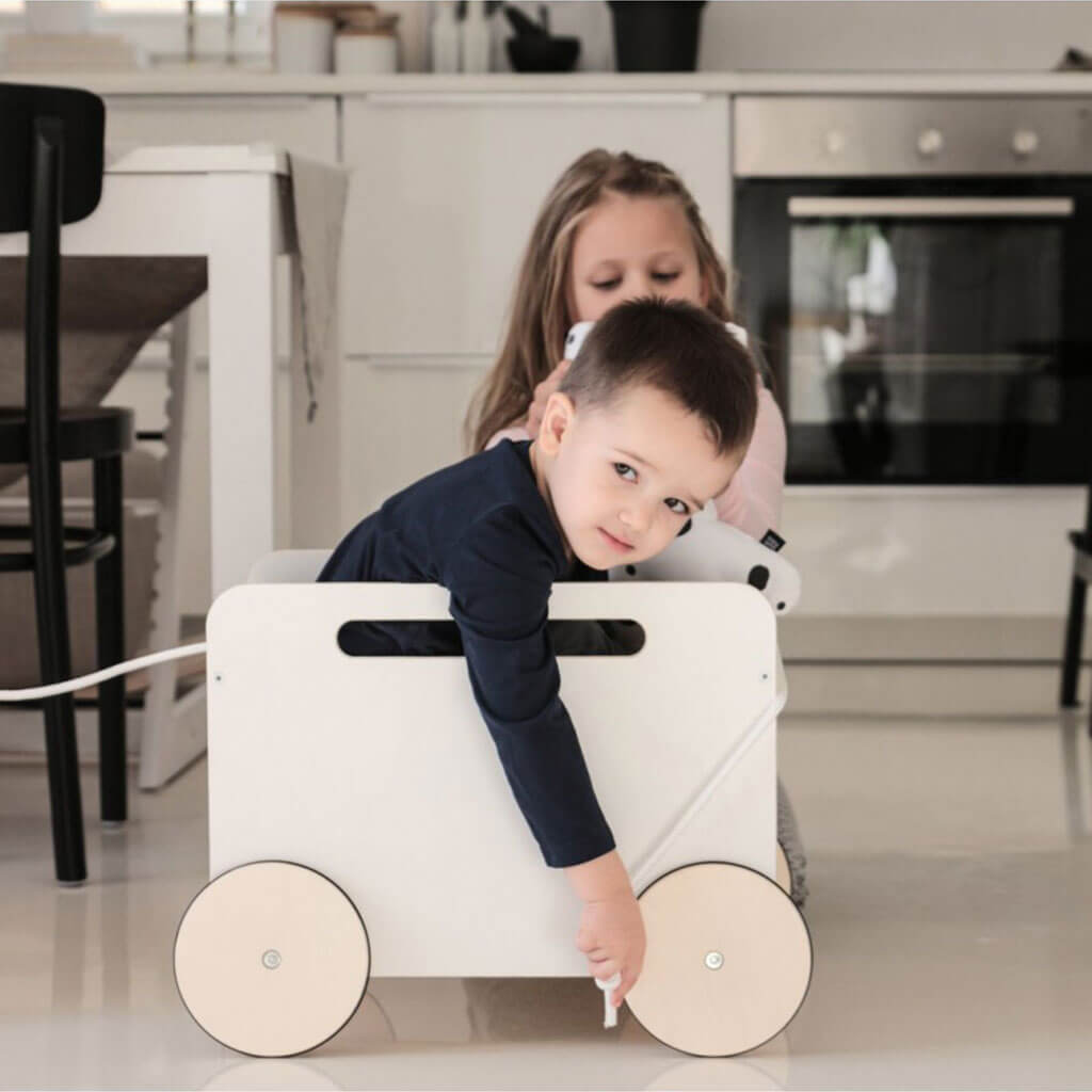 Toy Chest On Wheels White