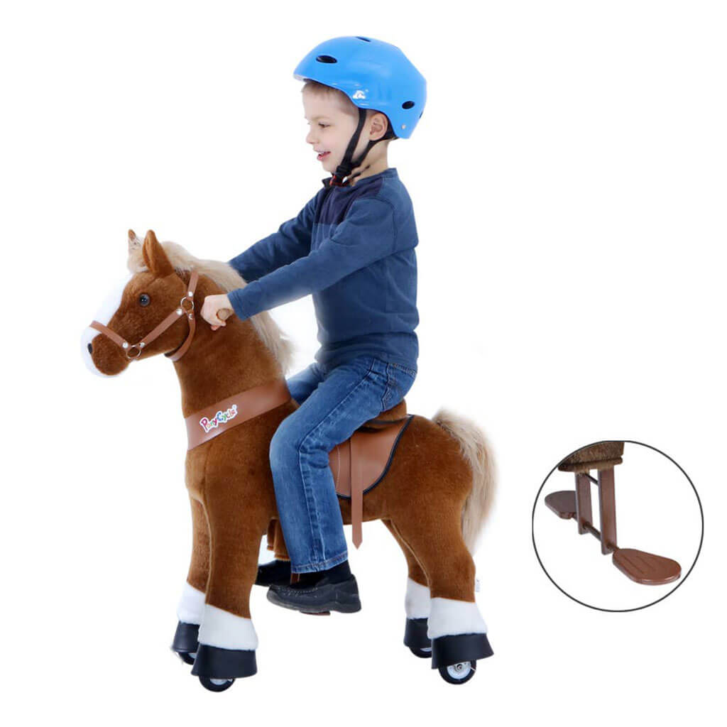 PonyCycle U Series Ride On Toy Brown Horse with White Hoof