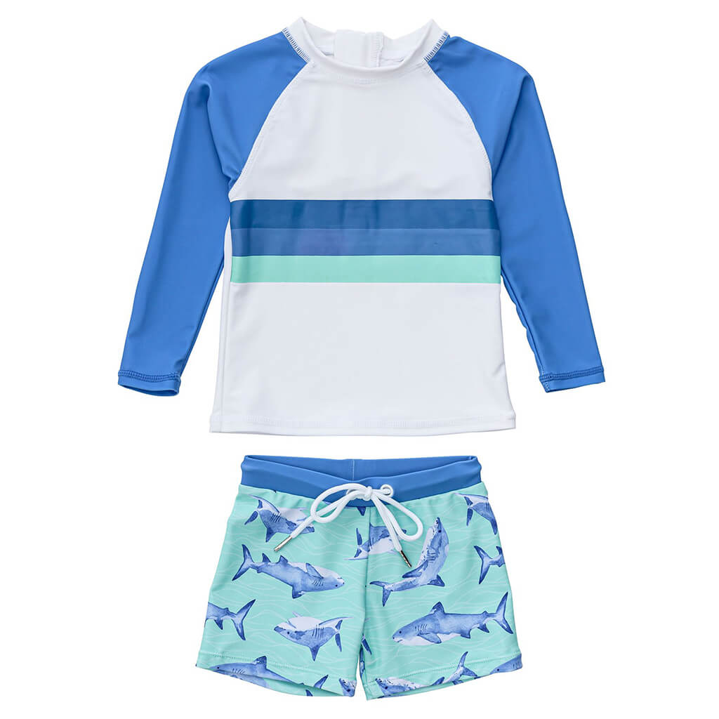 Baby Long Sleeve Set Minty Shark