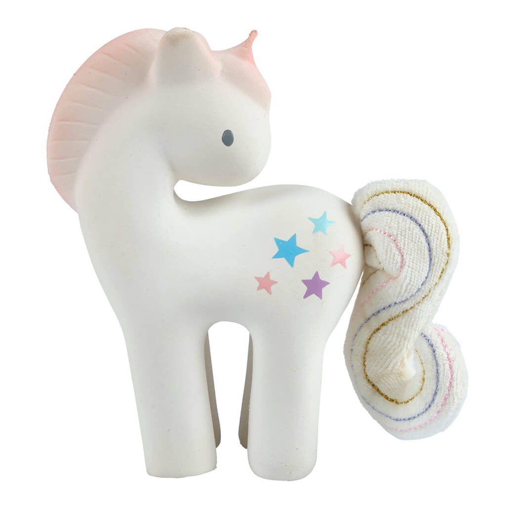 Cotton Candy Unicorn Natural Rubber Rattle