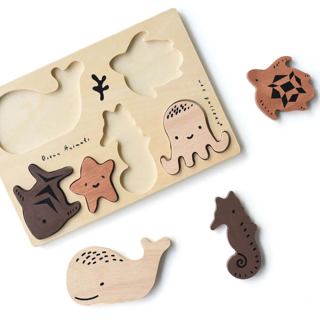 Wooden Tray Puzzle Ocean Animals