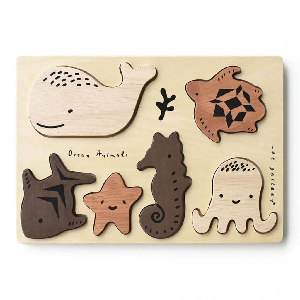 Wooden Tray Puzzle Ocean Animals