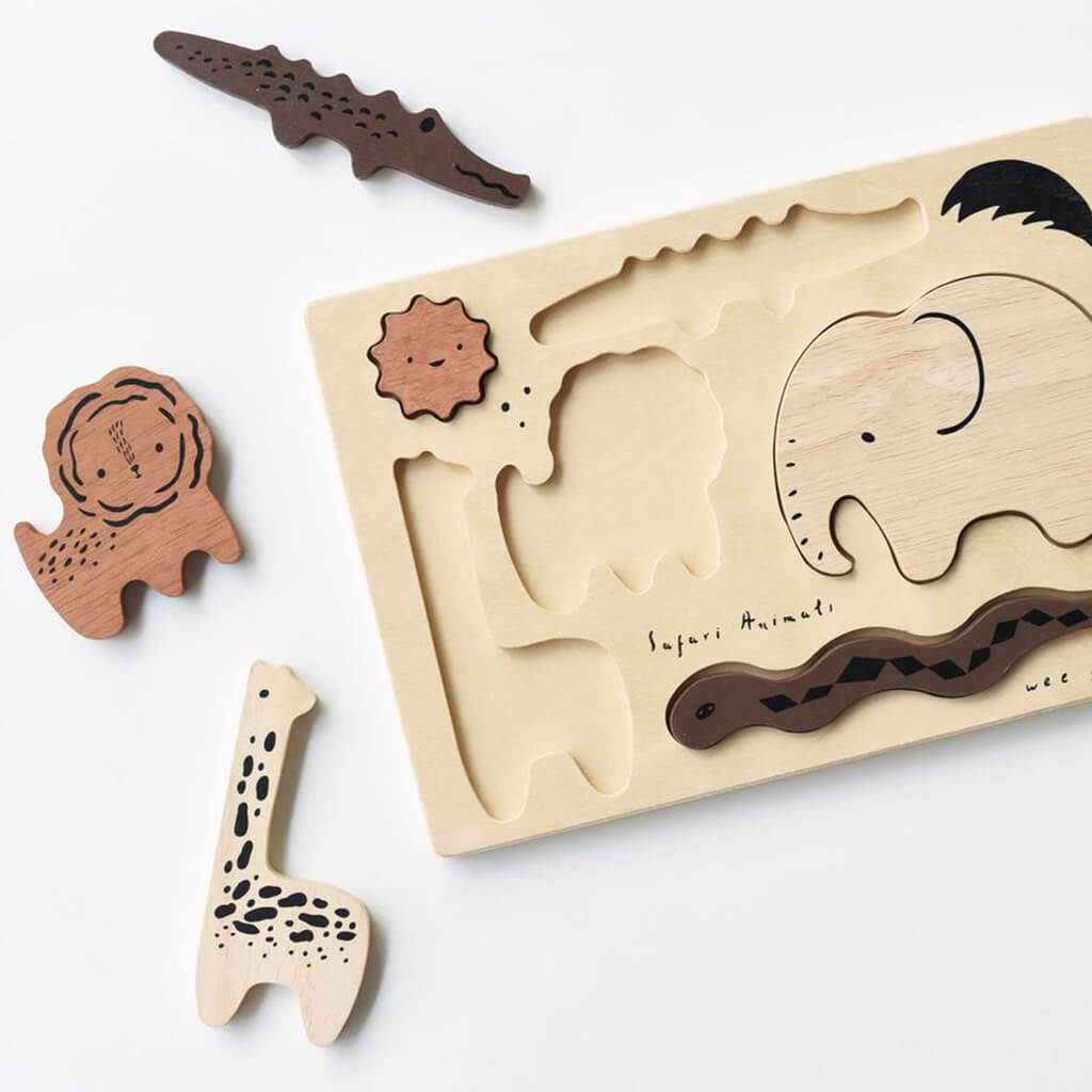 Wooden Tray Puzzle Safari Animals