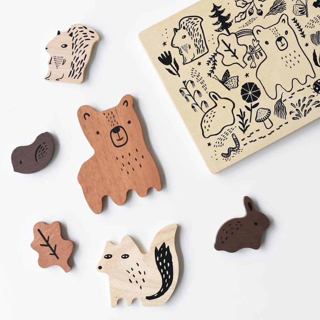 Wooden Tray Puzzle Woodland Animals